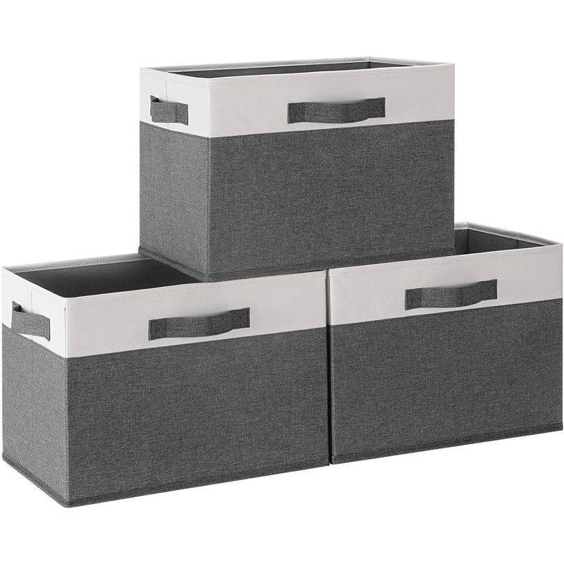 Storage Bins [3-Pack] Large Fabric Storage Bins For Shelves, Sturdy Closet Stora