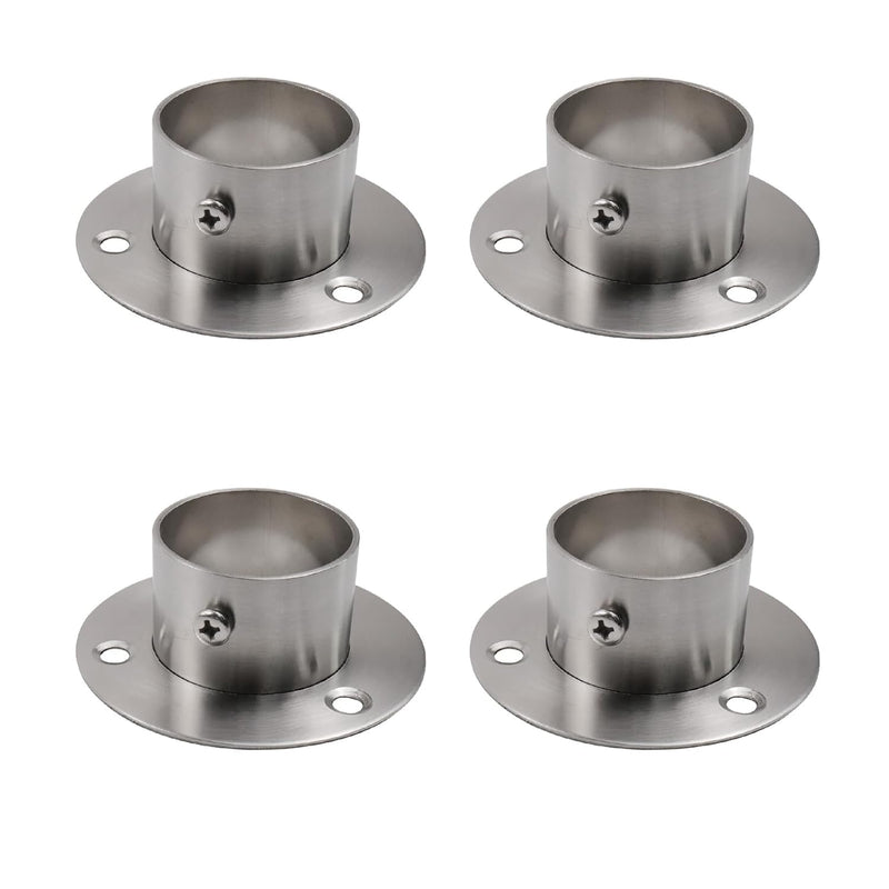 4Pcs Stainless Steel Closet Rod Flange,1.5-Inch Dia.Adjustable Closet Lever Supp