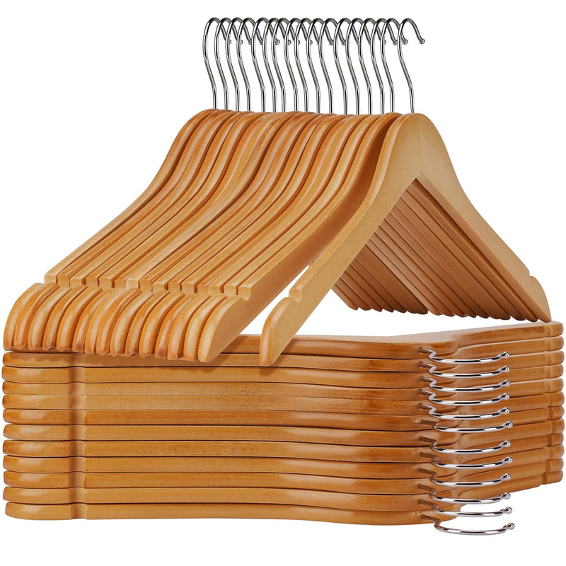 Wooden Hangers Pack Of 20 Wooden Shirt Hangers Durable Wood Hangers Ideal For La