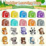 Learning Toy For Toddlers 1 2 3 Year Old, Montessori Educational Counting, Matching & Sorting Sensory Toys, 10 Safari Animals & 10 Zoos, Birthday Easter Gift For Baby Boy Girl Age 12-18 Months