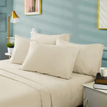 Hotel Luxury Bed Sheets Set 6 Piece(King, Cream/Beige) - Super Soft 1800 Thread Count 100% Microfiber Sheets With Deep Pockets, Wrinkle & Fade Resistant