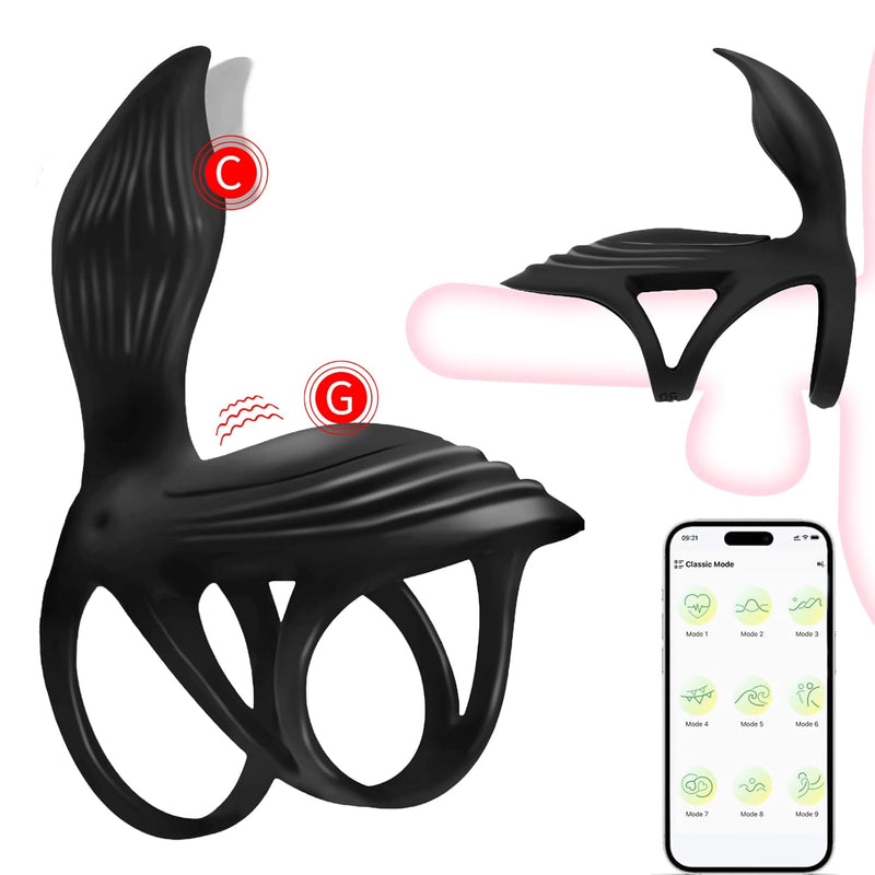 Vibrating Cock Ring Sex Toys - Couple Sex Toys Pleasure Clitoral G Spot Male Vibrator, Silicone Penis Sleeve, Vibrate Penis Extender With 9 Vibrations, Adult Toy For Men Women Couple
