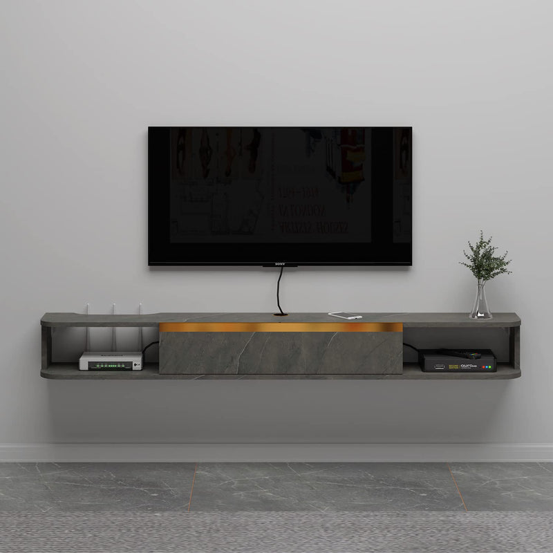 Floating Tv Stand, 55'' Wall Mounted Entertainment Center Tv Media Console She