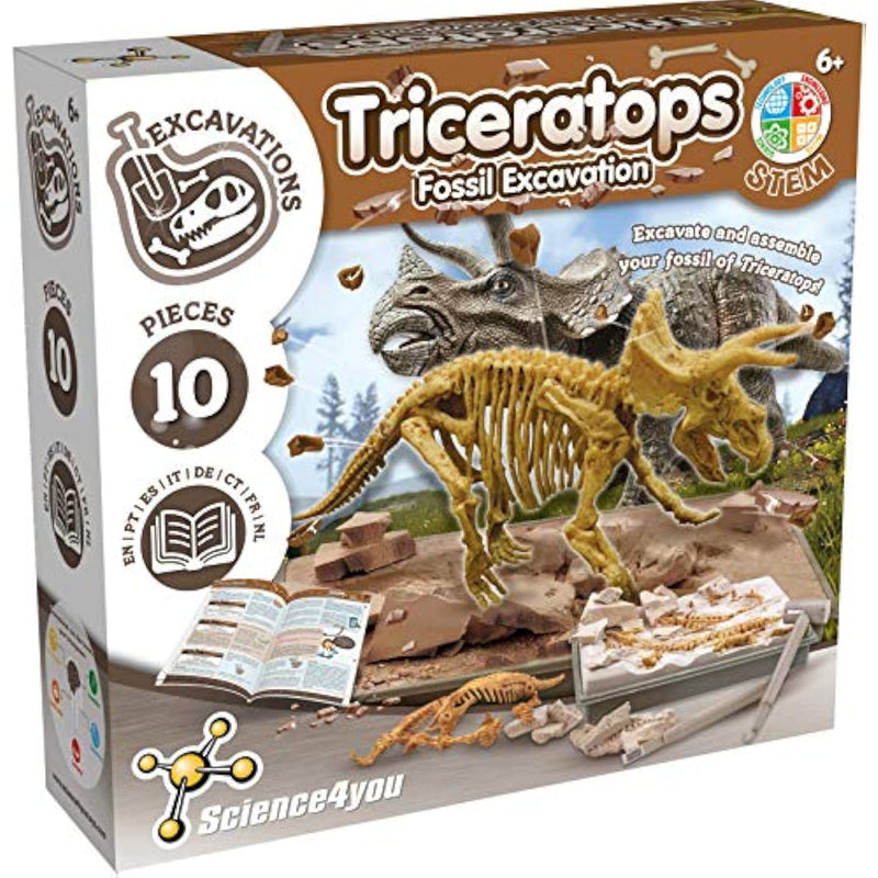 - Triceratops Fossil Digging Kit For Kids - Excavate And Assemble 10 Dinosaur Fossiles, Dinosaur Toys For Boys And Girls Age 6+, Dino Games, Dinosaur Gifts For 6+ Year Old Boys And Girls