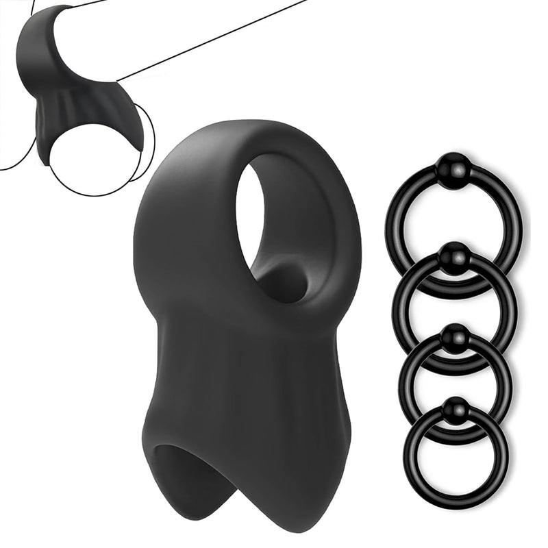Sex Toys Penis Ring Silicone Cock Rings For Erection Enhancing Cock Sexual Stimulation Device Penis Long Lasting Stronger Strechy For Men Or Couple (Black)