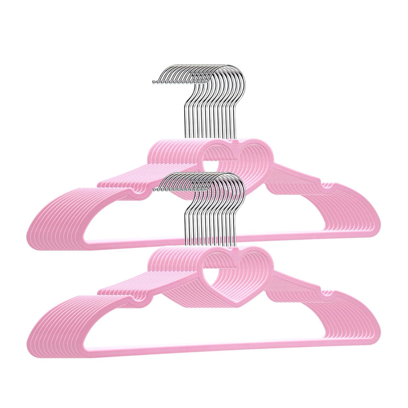 Plastic Hangers 20 Pack, Ultra Thin Pink Hangers With 360 Degree Swivel Hook, St