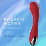 G Spot Vibrator Dildo For Vagina, Clitoral, Anal Stimulation With 10 Vibrations Modes Personal Powerful Quiet Vibrating Massager Rechargeable Waterproof Adult Sex Toy For Women, Men, Couples (Wine)