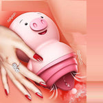 6 Modes Jump Egg Vibrator Cute Pig Shape Mini Vibrator- Silicone Recharge Clitoral Vibrator G Spot Vibrator Adult Sex Toy For Women Man, Pink