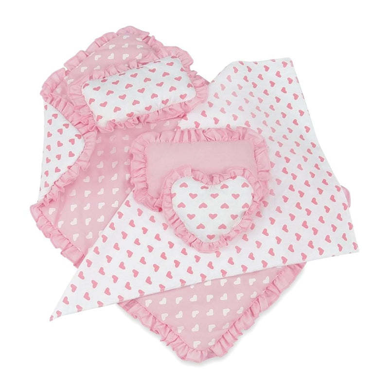 Doll Clothes Usa Business 18 Inch Doll Pink Heart Bedding For Doll Beds Bun