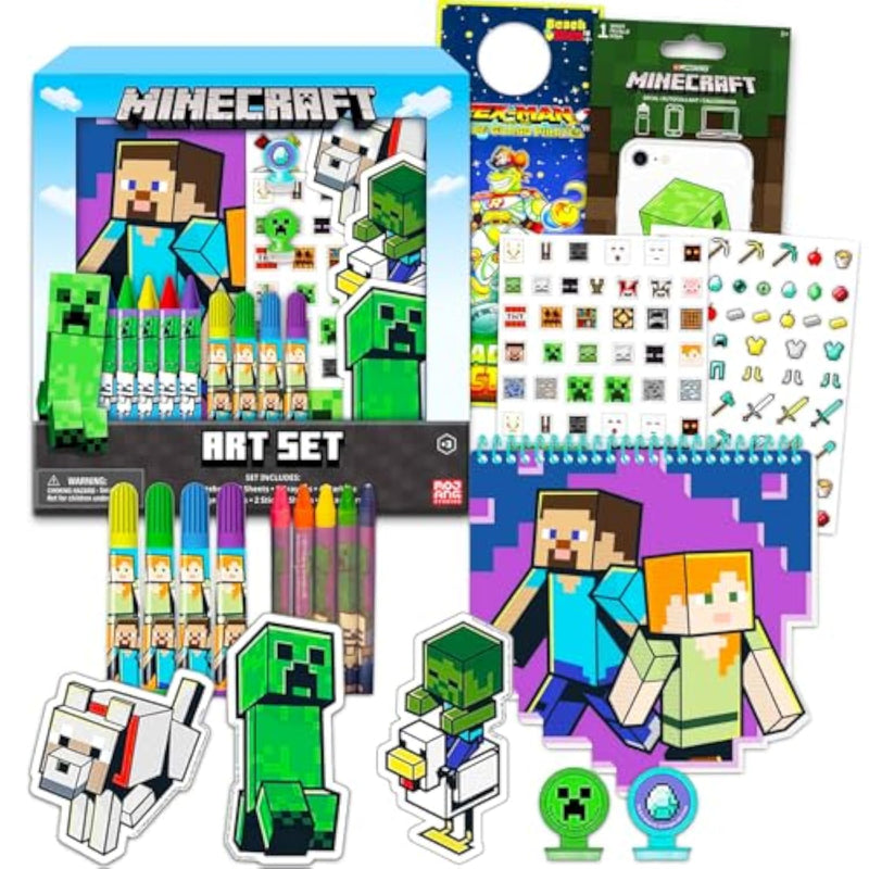 Kids' Art Bundle with Decals and Stickers, 3-Piece Sketchbook Set for Toddlers and Children