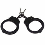 Police-Grade Double Locking Steel Handcuffs with Black Finish
