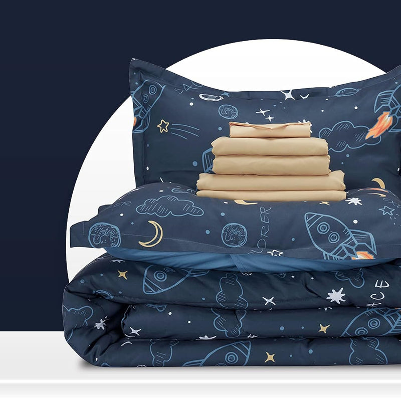 Kids Twin Bedding Comforter Set - 5 Pieces Super Cute & Soft Bedding Sets & Co