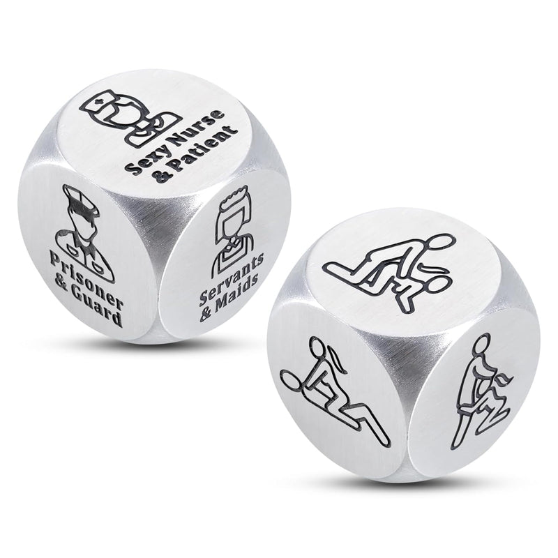 2Pcs Dirty Santa Gifts For Adults Men Husband, Sex Dice, Funny Naughty Gifts For Husband Wife, Date Night Dice For Couples, Christmas Gag Gifts For Adults Male, Stocking Stuffers For Adult Women Men