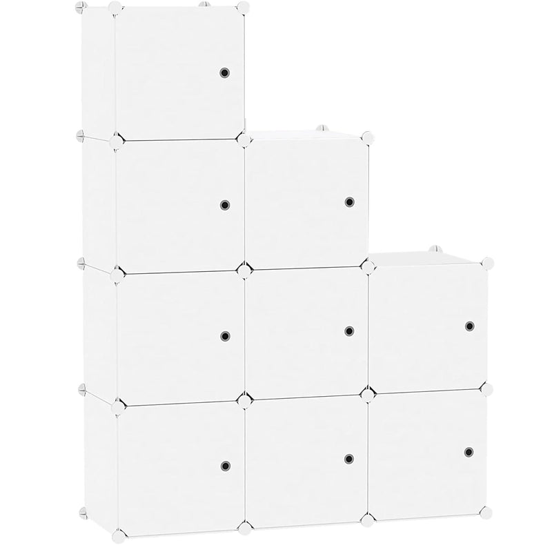 Cube Storage Organizer With Doors, 9-Cube Shelf, Closet Cabinet, Diy Plastic Mod
