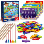 Wooden Magnetic Sight Word Fishing Game, Sight Word Educational Toy For Age Of 3,4,5,6 Year Old Kids, Boys & Girls,Homeschool,Visual, Tactile And Auditory Learning