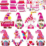 30 Pack Valentine's Day Gnome Craft Kits for Kids, DIY Paper Art Activity