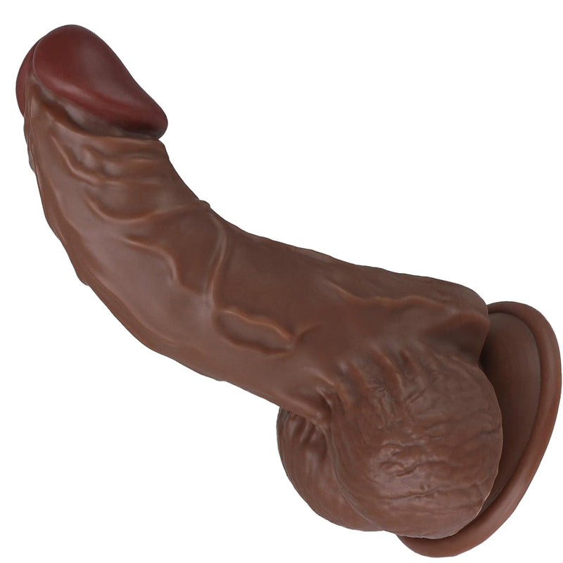 Thick Realistic Dildos For G-Spot Stimulation Dildo, Curved Shaft Brown Dildos With Powerful Suction Cups, Dildo Vagina Anal Sex Toys For Women And Men 7.1 Inch Hands-Free Dildo Adult Toys(Flesh)