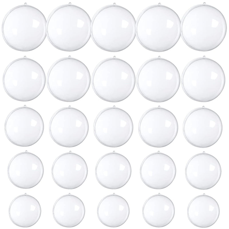 25 Pcs Clear Plastic Fillable Ornaments,Transparent Diy Craft Ball,Clear Diy C