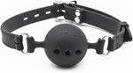 Adjustable Silicone Breathable Ball Gag for Adult Bondage Restraint Play (Black)