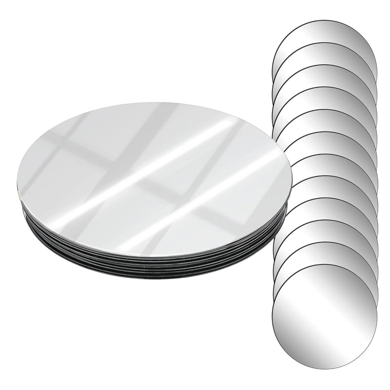 Mirror Centerpieces For Tables, Round Mirrors, 12 Pk, 10", Glass, Flat, Candle