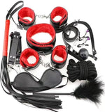 BDSM Kit Bondage Restraint Couples Sex Toys,10 Pcs Set Sex Bondage Gear & Accessories with Adjustable Wrist &Ankle Cuffs, Collar,Blindfold,BallGag,Flogger,Ropes,Paddle,Nipple Clamp Adult Sex Toy Game