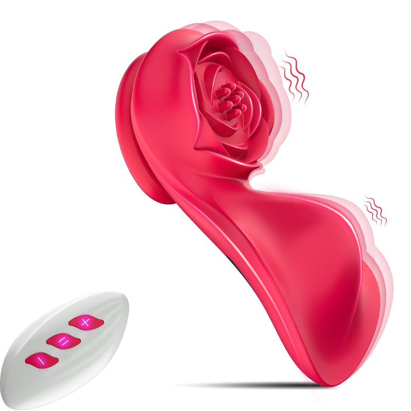 Wearable Panty Remote Control Vibrators Rose Adult Sex Toys For Women Or Couples, Mini Butterfly Vibrators With 7X2 Vibration Massager, Clitoris G Spot Vagina Stimulator Sex Novelties (Red)