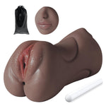 3 In 1 Pocket Pussy Male Masturbator & Drying Stick&Waterproof Storage Bag, Double-Ended Male Sex Toy Mouth Tongue Textured Vagina & Tight Anus For Men Masturbation (Black)