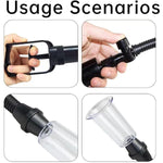 Pussy Pump Sex Toy With 5 Cups, Manual Nipple And Clitoral Suction Cups For Increased Sensation And Enhanced Female Sexual Pleasurevacuum Pump, Nipple Clitoral Stimulator For Adult Play (Black)