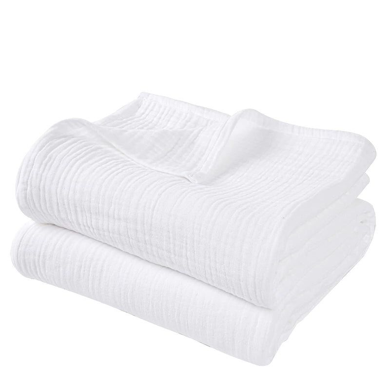 100% Cotton Muslin Blanket Twin Size 66" X 90",Lightweight And Breathable Blan