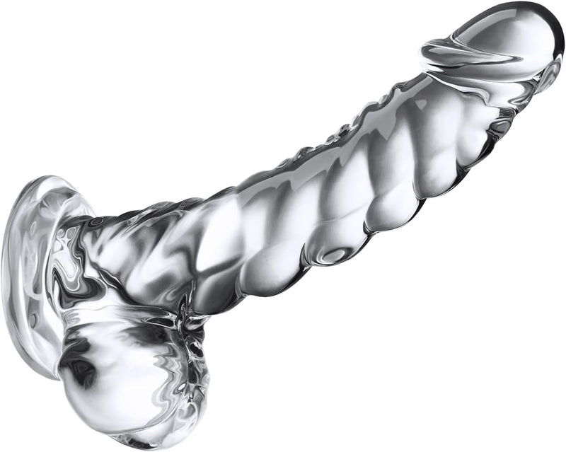 9 Inch Realistic Dildo - Clear, Silicone, Suction Cup, Hands-Free, for G-Spot &amp; Anal Stimulation, for Women, Men, Beginners &amp; Couples