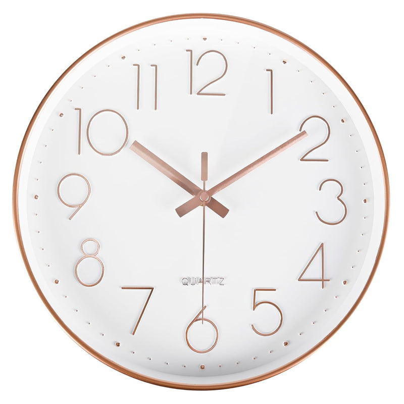 Wall Clock Battery Operated Non-Ticking Modern Analog Wall Clocks For Living R