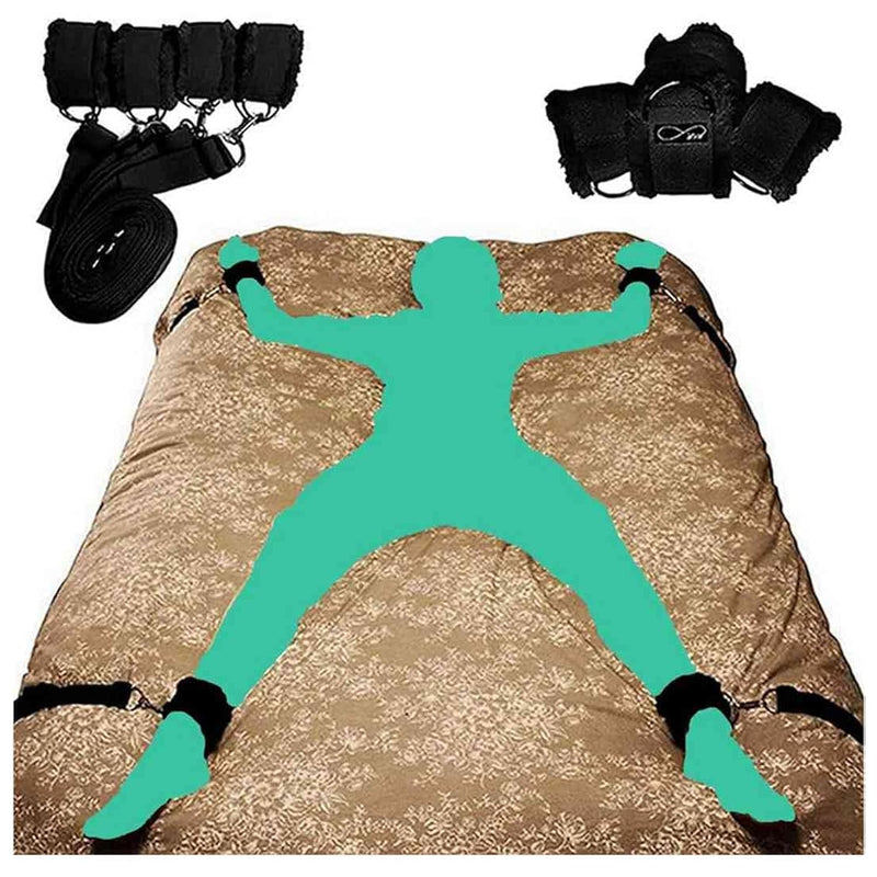 Bed Bondage Restraint Kit For Couples Sex Ties For Ankles And Wrists Bar Neck-To-Thigh/Ankle Sling, Wrist And Thigh Restraints Arm And Leg Sex Resistance Bands Queen Bed Straps For Adult Play Sweater