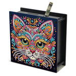 Piggy Bank Diamond Painting Kit, Puppy & Kitten 3D Gem Art Craft, 14 x 14 cm