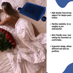 Adjustable Foam Position Pillow with Restraints – Support Cushion for Couples (Blue)