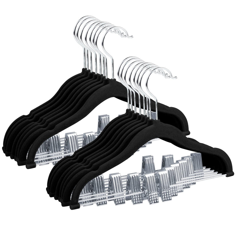 11.8'' Baby Velvet Hangers With Movable Clips, Non-Slip Kids Clothes Hangers, Ul