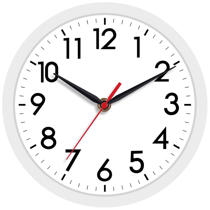 Wall Clock, Modern Small Wall Clocks Battery Operated 8 Inch, Silent Non-Ticki
