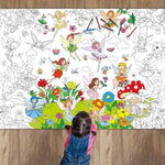 Giant Spring Fairy Garden Coloring Poster for Kids, Party & Classroom Activity