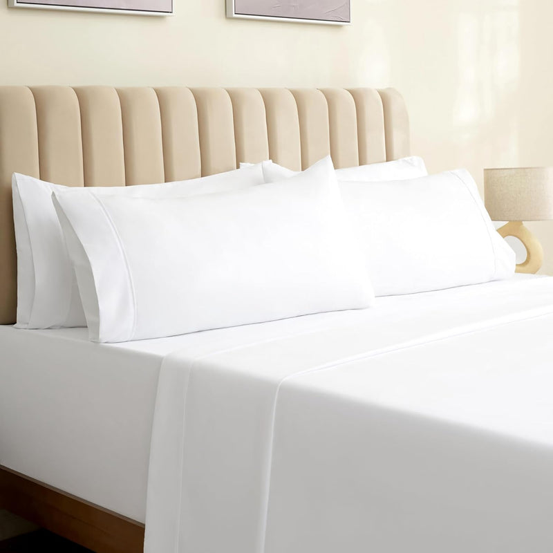 6 Pc Full Sheet Set, Rayon Made From Bamboo Bed Sheets, Deep Pockets 18" Eco F