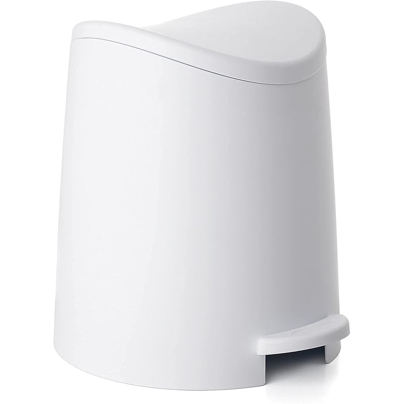 Mini Bathroom Trash Can With Lid And Foot Pedal (3 Liter/0.75 Gal) White Modern