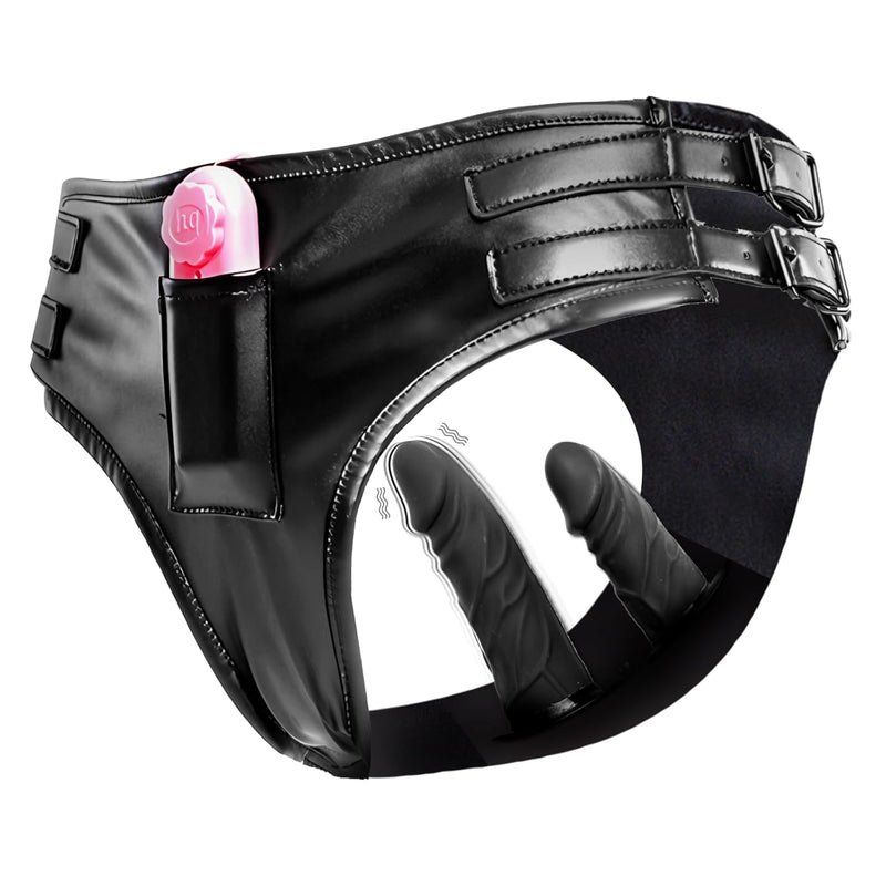 Strap-On Vibrating Dildo Pants, 2 Size Wearable Dildos Harness For G-Spot Anus Stimulator Vagina Masturbator Sex Underwear For Women Lesbian2Aaa Batteries Required