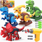 Dinosaur Toys For 3 4 5 6 7 Year Old Boy, Take Apart Dinosaur Toys For Kid 3-5 5-7 Building Toy With Electric Drill, Learning Educational Stem Construction Toy Christmas Birthday Gift Boy Girl
