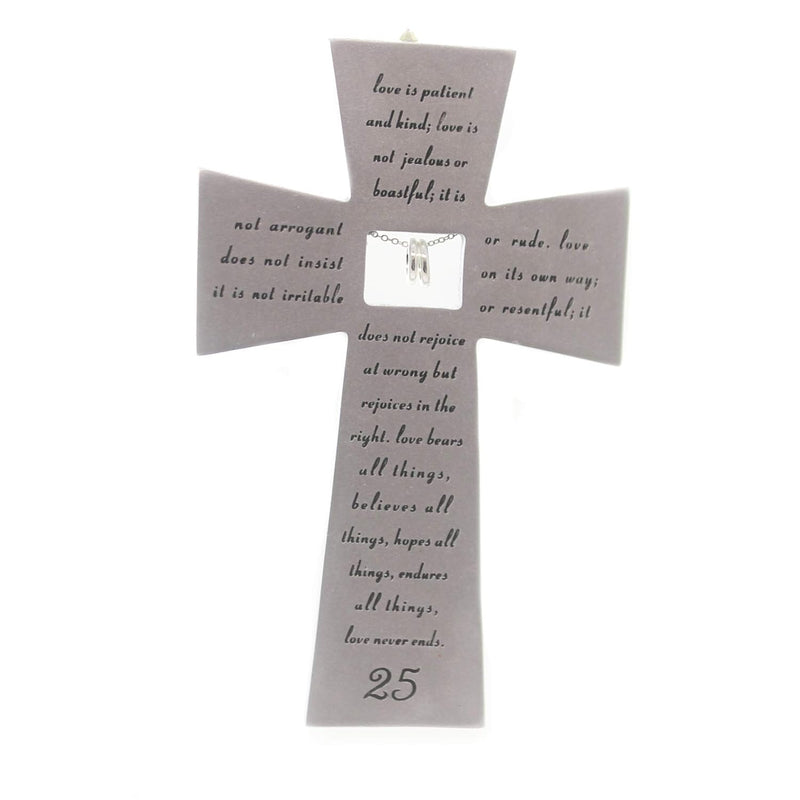 Giftware Inc., Wedding & Anniversary, 7" H 25Th Anniversary Wallcross,Religiou