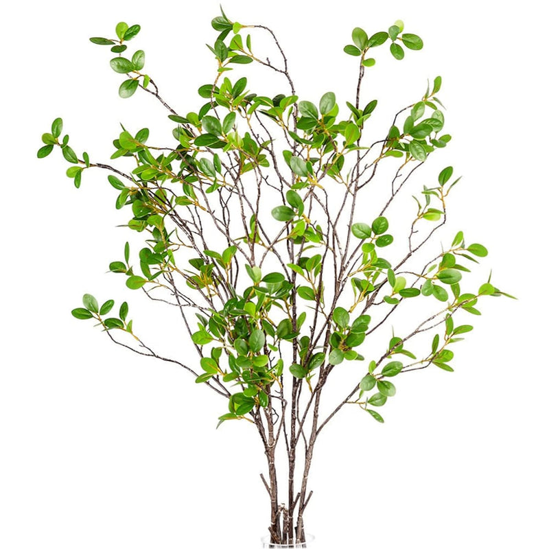 3 Pack Artificial Greenery Stems Branches For Vase Fake Ficus Stems Faux Stems