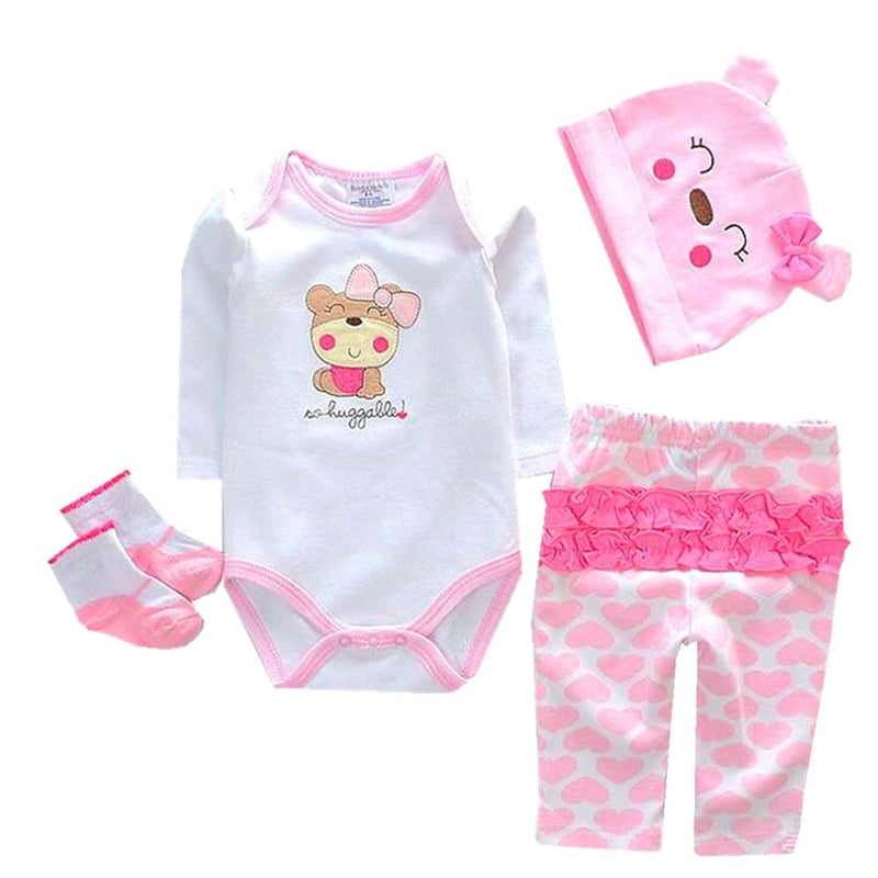 Reborn Dolls Baby Clothes Pink Outfits For 20" 22" Reborn Doll Girl Baby Cloth