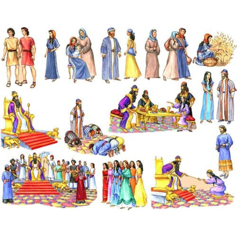 Ruth and Esther Felt Figures for Flannel Board Bible Stories - Precut