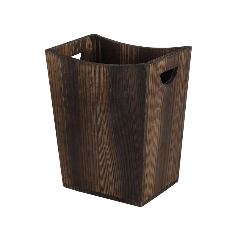 Wood Trash Can, Small Waste Basket With Handles, Wood Garbage Can, Slim Trash Ca