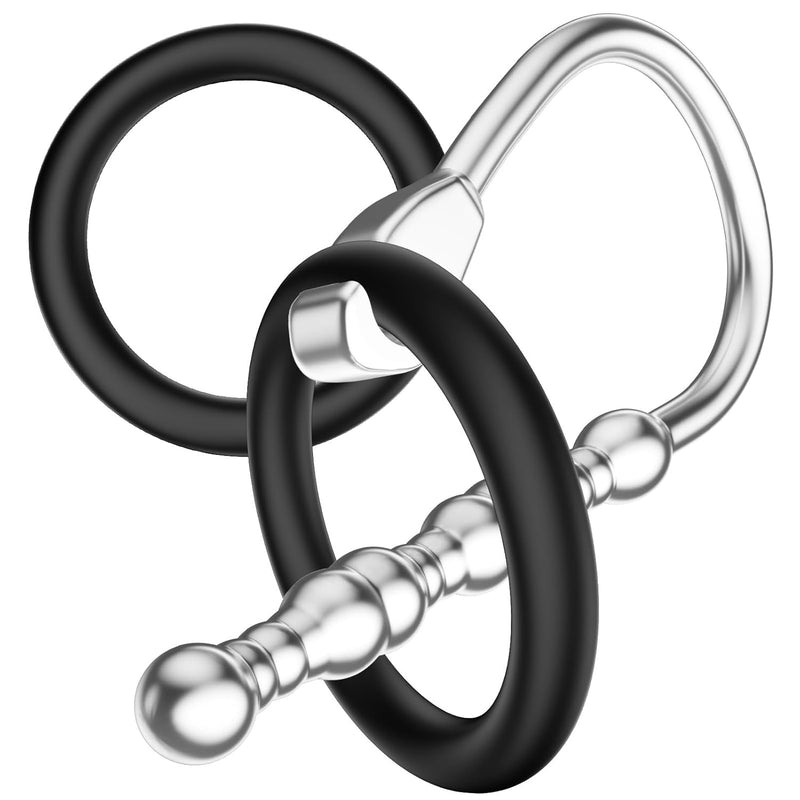 Urethral Sounds For Experienced Toy Users Diameter: 0.31 Inch Stainless Steel Bumpy Urethral Dilator For Long Term Wear Sex Toy Penis Plug With 2 Rings For Men Masturbation