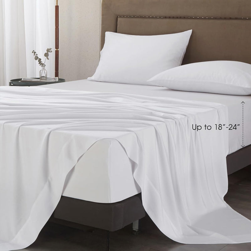 100% Viscose From Bamboo Sheets California King Size, 18-24 Inch Extra Deep Po
