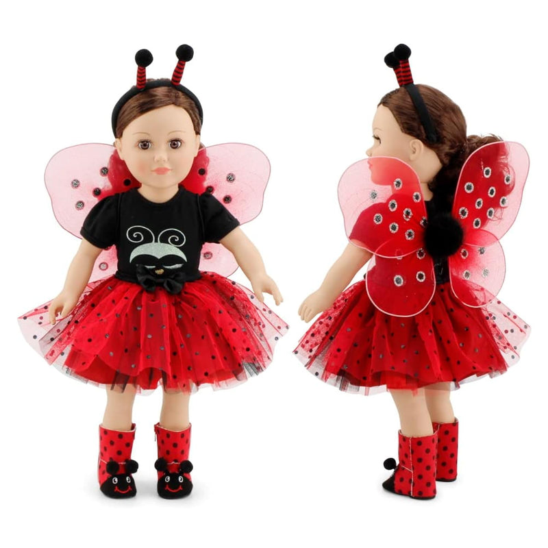 18 Inch Doll Magical Lady Bug 5 Pc Halloween Costume 18 In Clothes & Accessori