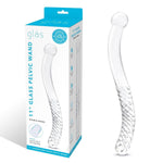 Glas 11-Inch Double-Ended Glass Pelvic Wand - Transparent - Smooth And Hypoallergenic - Heat Or Cool For Sensory Play